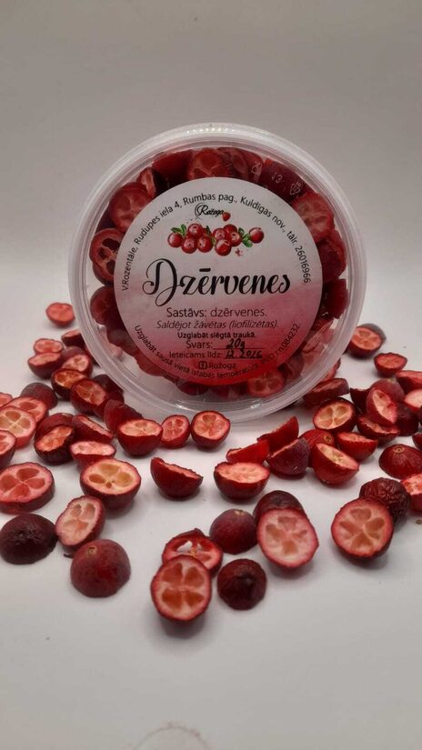 Liofilizētas dzērvenes